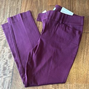 LOFT Outlet Plum Slim Fit Trousers